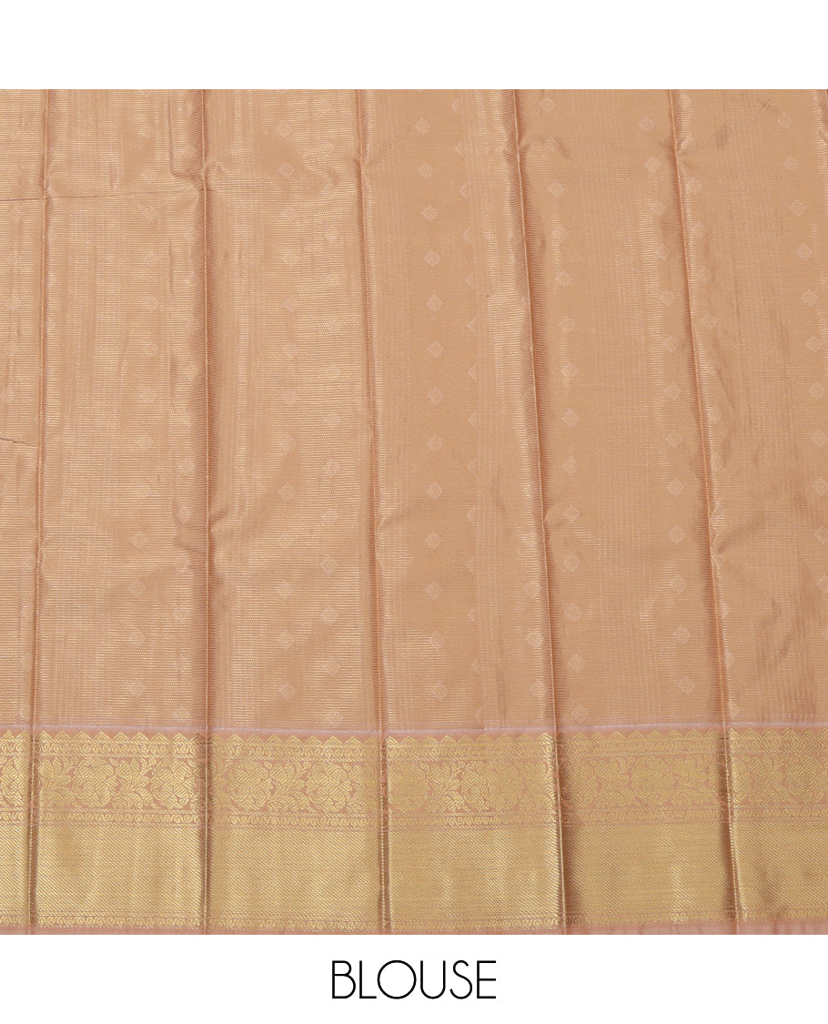 Blue Budget Silk Saree, Enriched with Zari Buttas and Checks, a Contrast Traditional Zari Border, Grand Pallu, and a Contrast Blouse