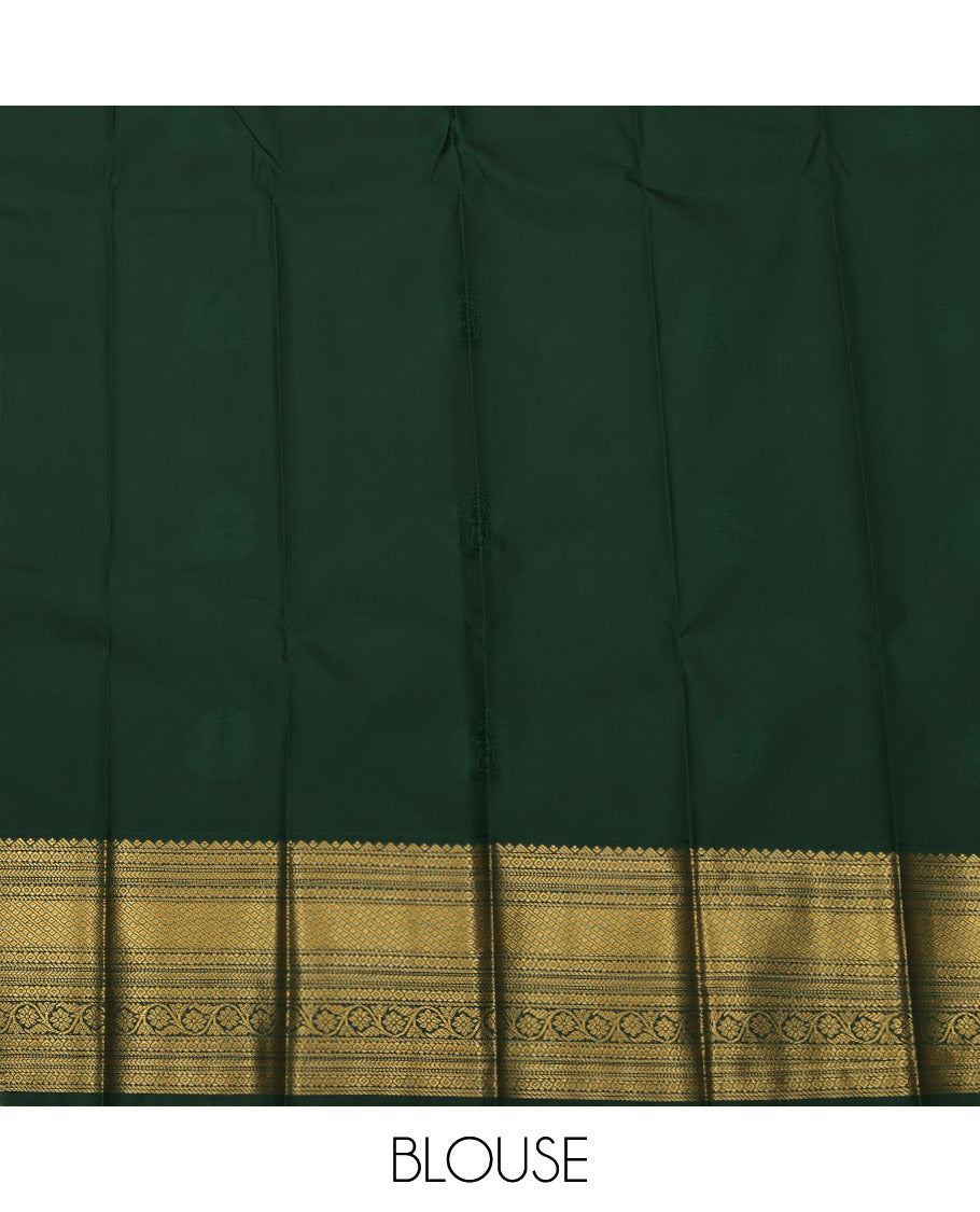 Lavender Budget Silk Saree, Detailed with Zari Buttas on Its Body, Complemented by a Contrast Traditional Zari Design Border, Pallu of Jaal Design, and Paired with a Contrast Blouse