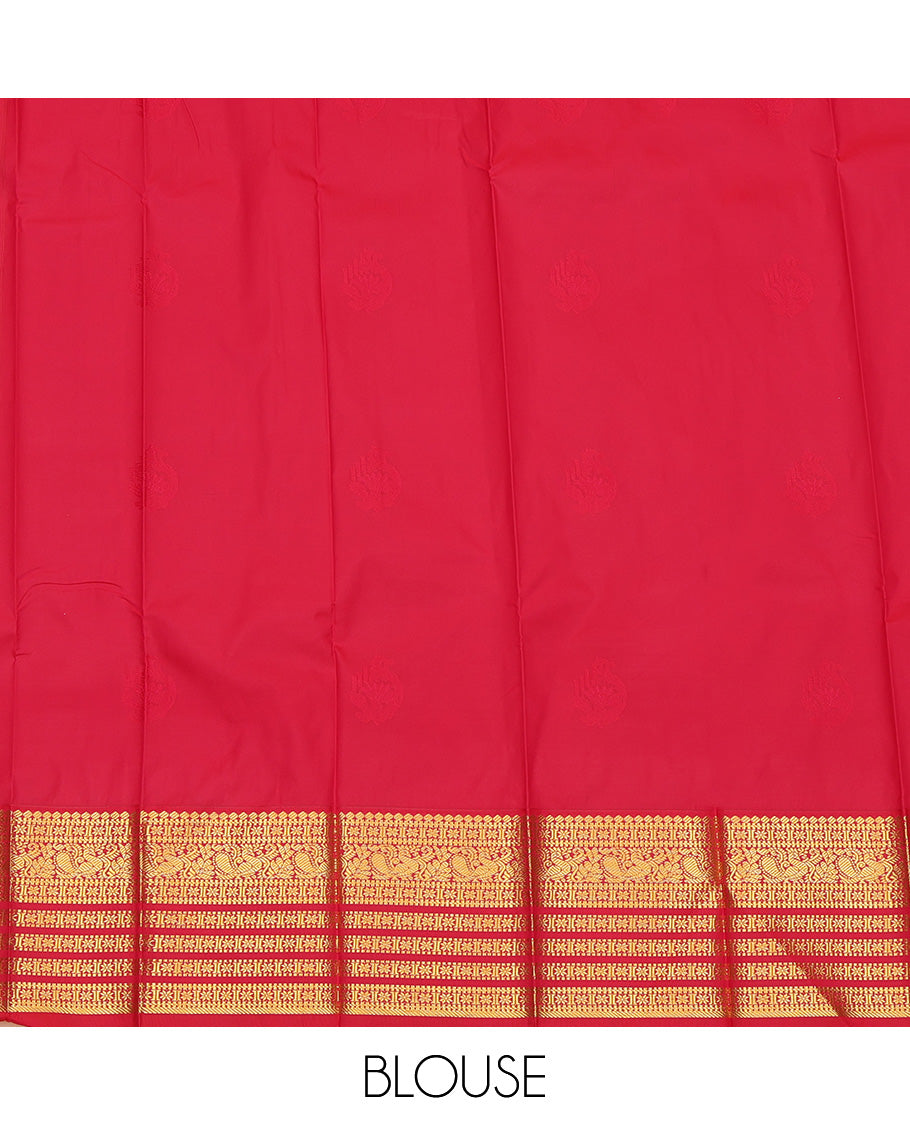 Onion Pink Zari Butta Budget Silk Saree