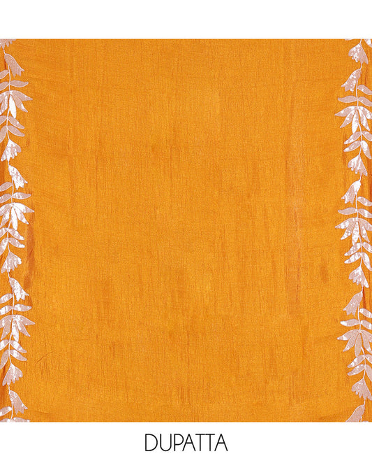 Bottle Green Material Churidar Set, Detailed with Floral Motifs Sequins-Thread Embroidered on Its Vichitra Silk Top, Comes with a Contrast Santoon Bottom, and Paired with a Vichitra Silk Floral Embroidered Scallop Dupatta