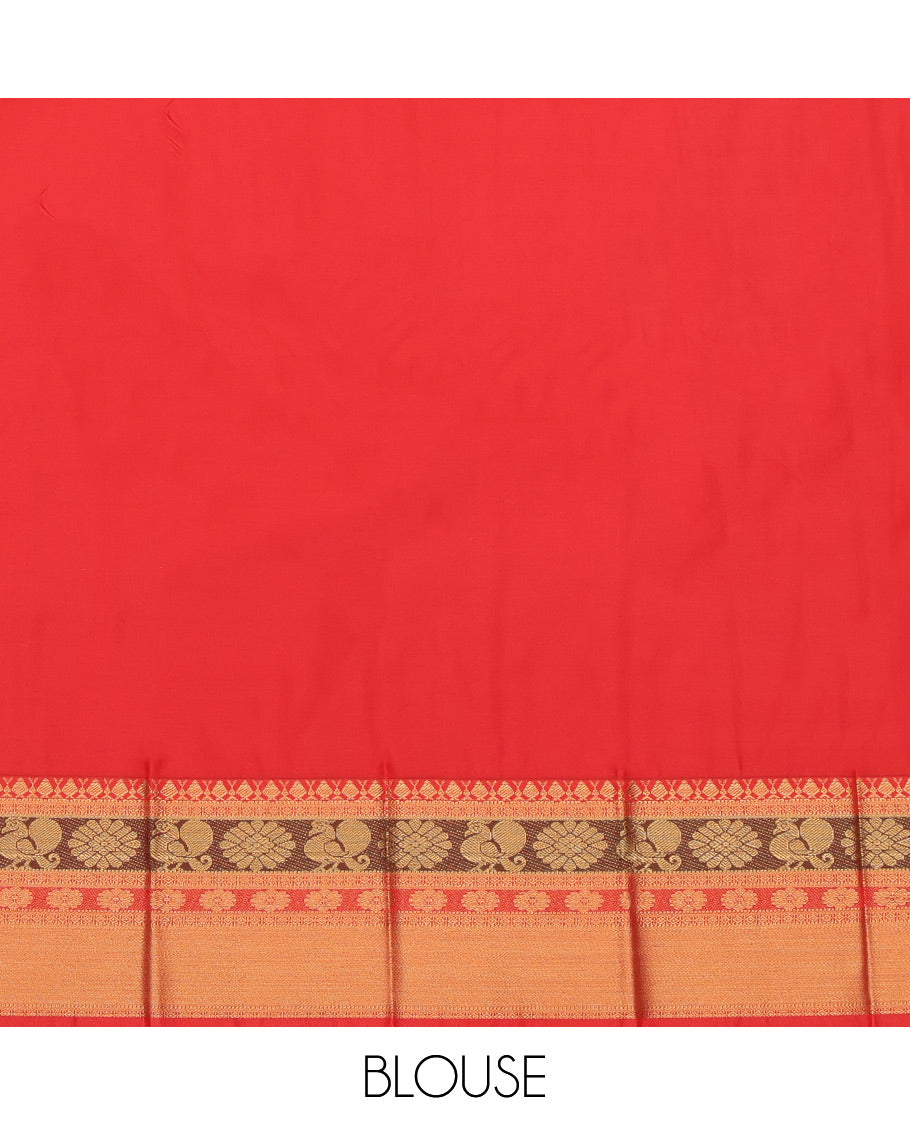 Rosewood Pink Budget Silk Saree, Sparsely Woven with Zari Buttas, a Contrast Traditional Zari Border, Intricate Pallu, and a Contrast Blouse
