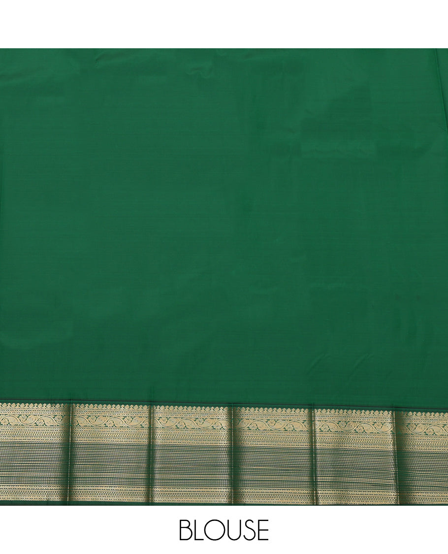 Peach Budget Silk Saree,Elevated with Zari Buttas and Stripes, Complemented by a Contrast Traditional Zari Border, Grand Pallu, and Contrast Blouse