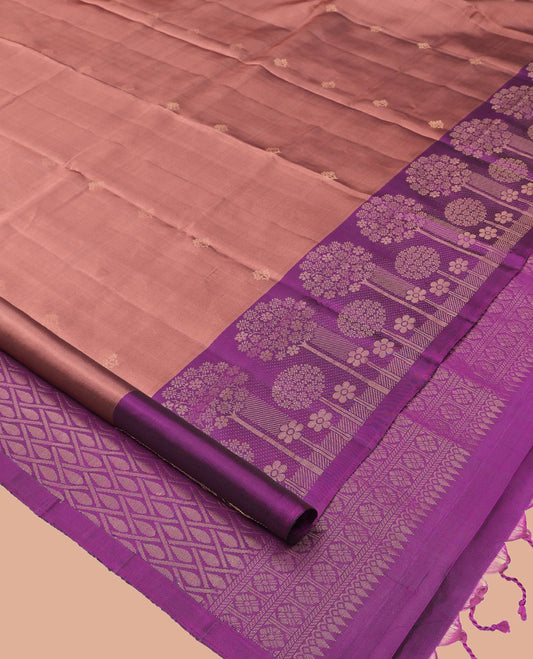 Rosewood Pink Mayuri Lite Silk Mix Saree