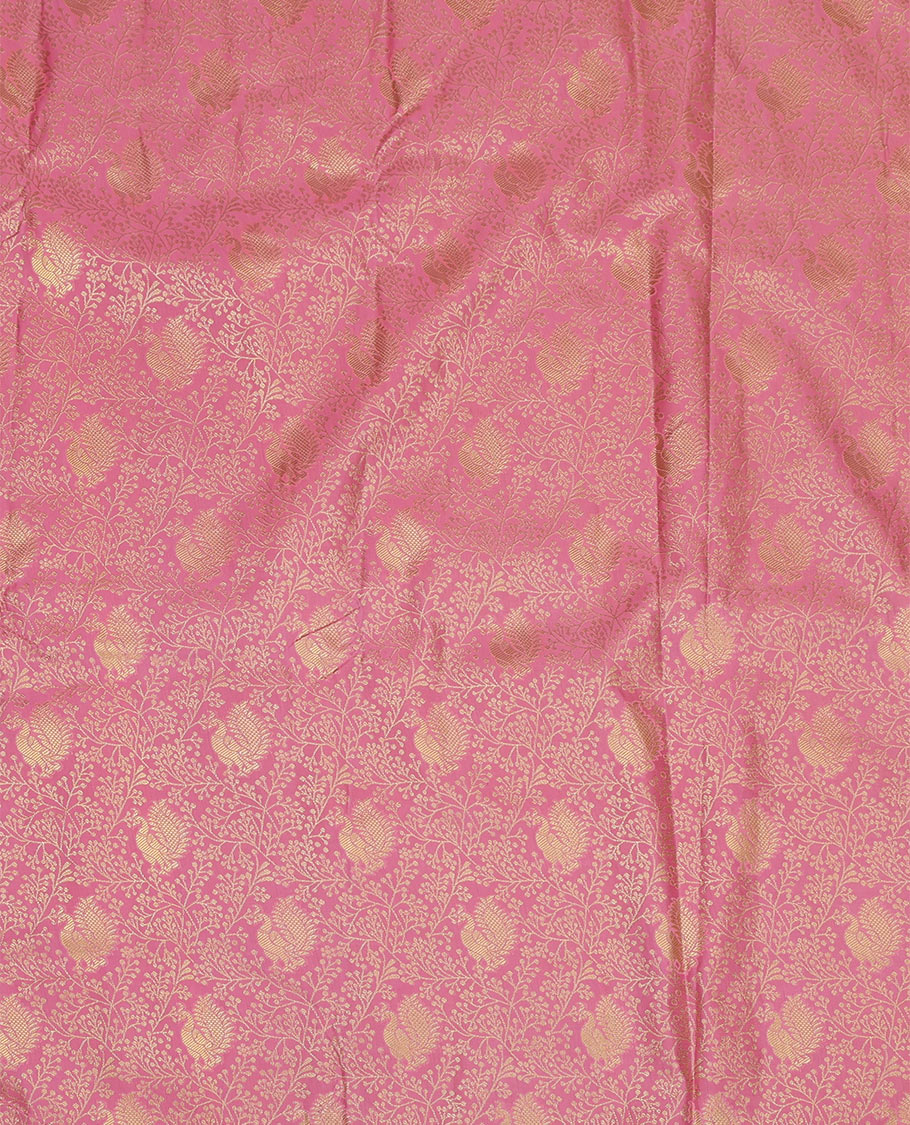 Pink Art Silk Pavadai Material Set