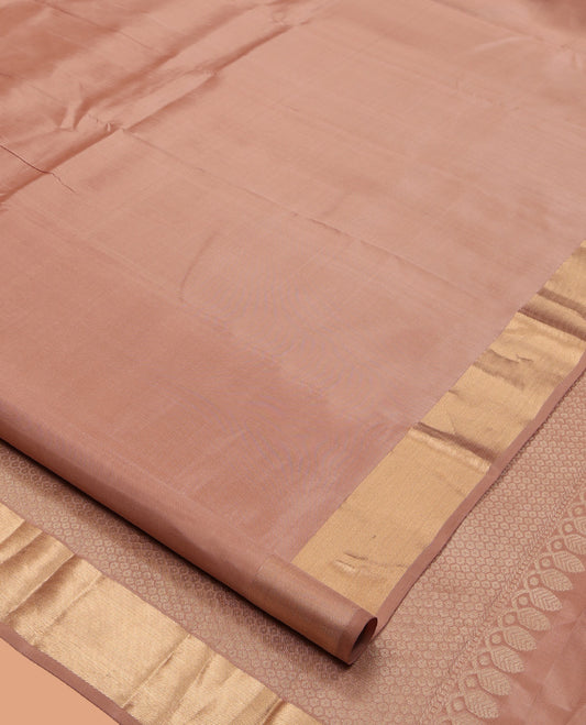 Pale Brown Plain Kanchipuram Silk Saree