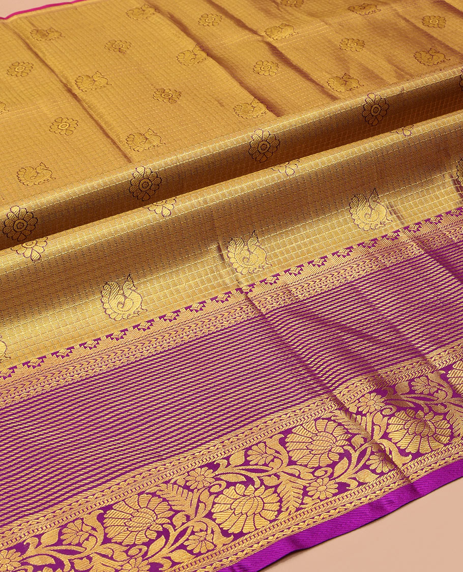 Mustard Pure Silk Navarathna Pavadai Material Set
