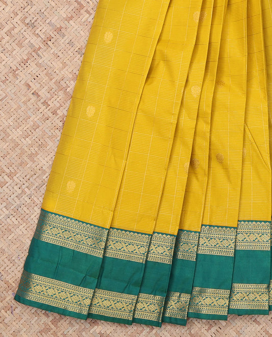 Yellow Rettai Pettu Border Budget Silk Saree