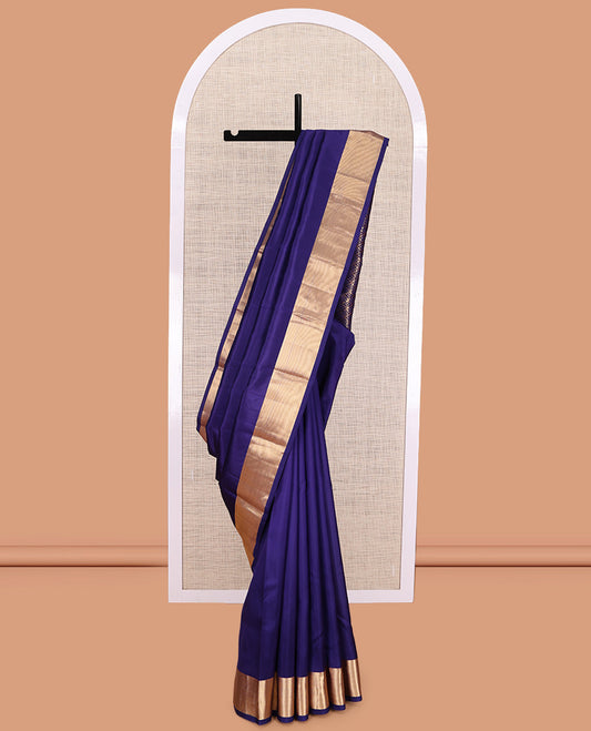 Blue Plain Kanchipuram Silk Saree