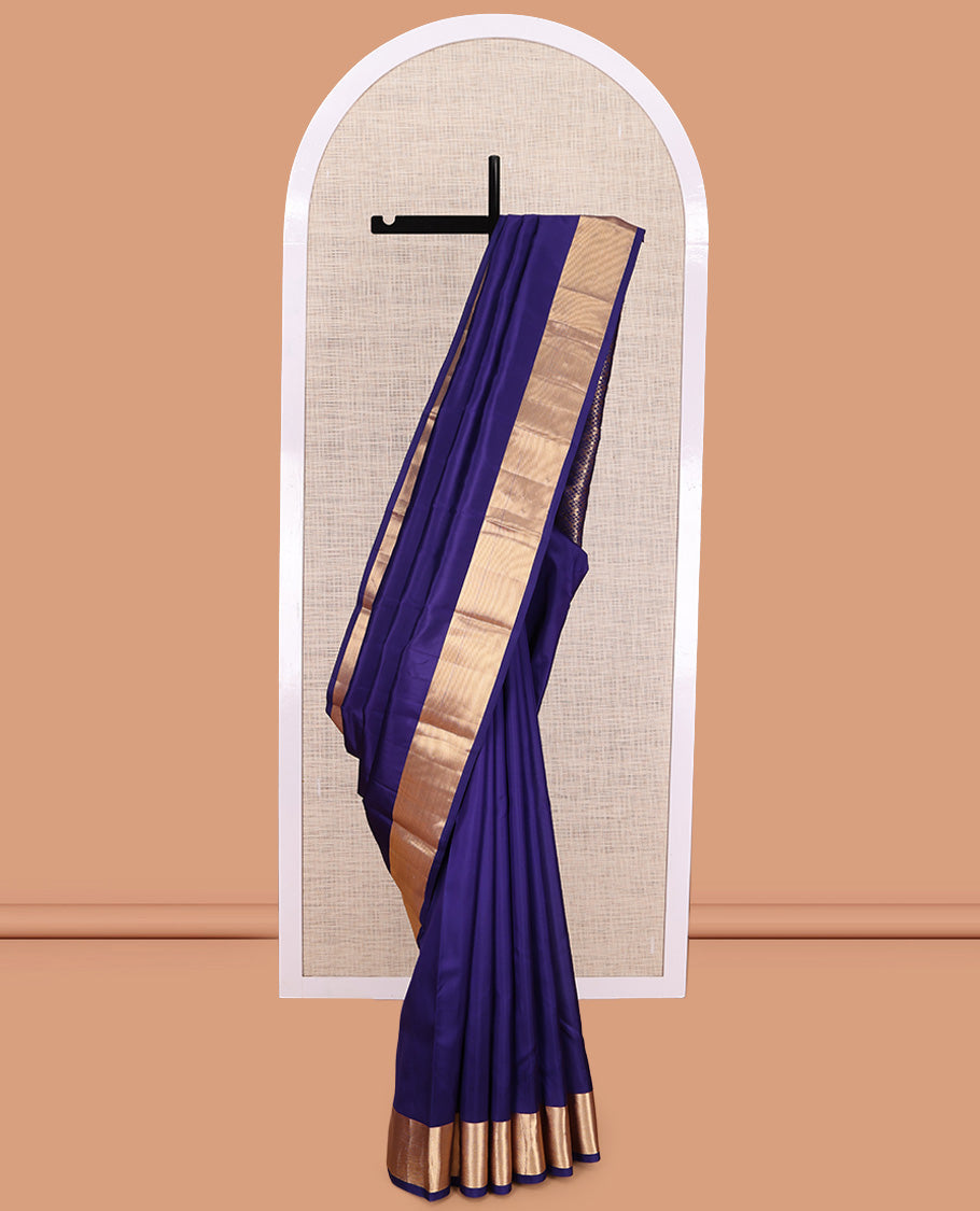 Blue Plain Kanchipuram Silk Saree