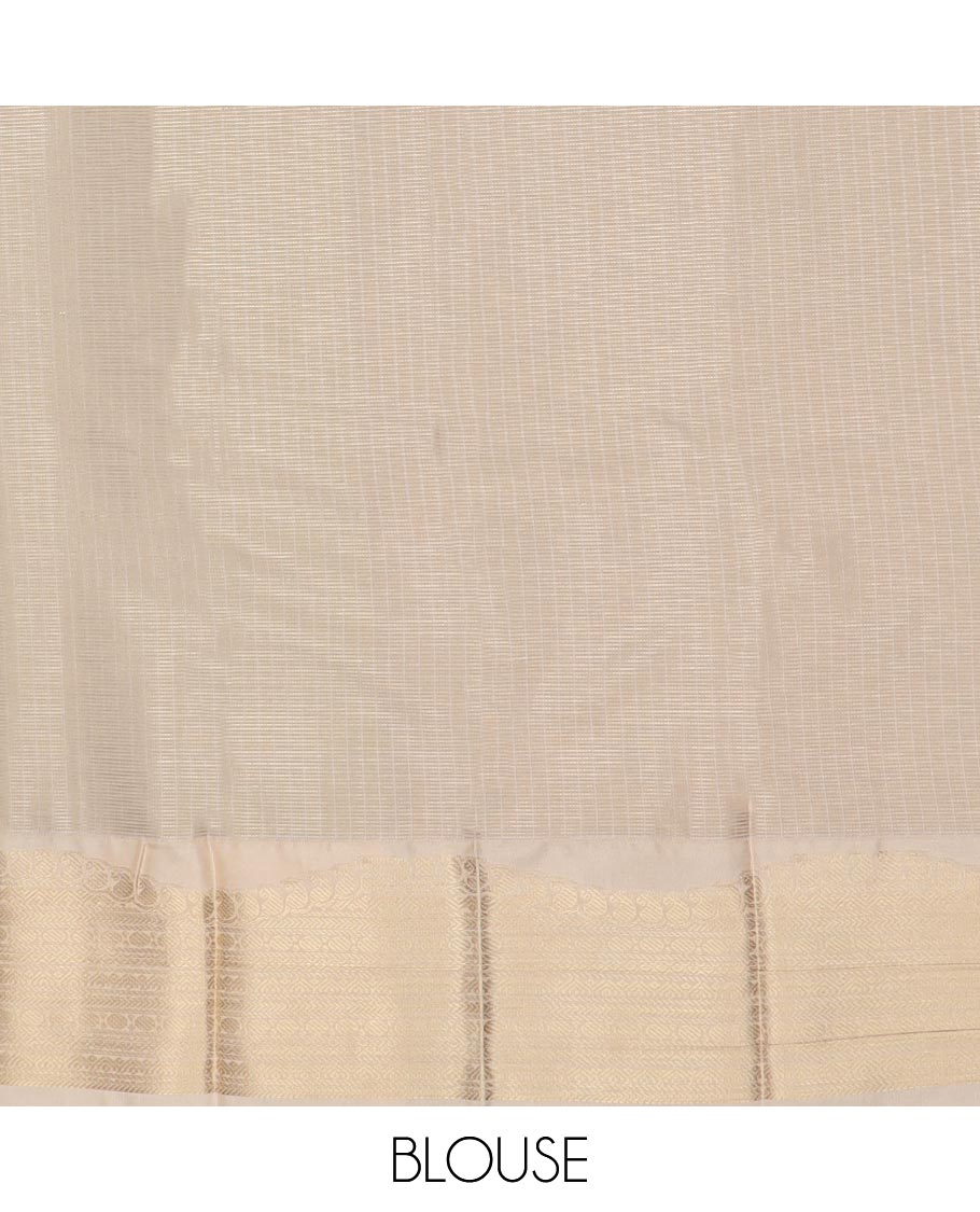 Green micro-checked design gift saree, contrast traditional zari design border, and intricate pallu