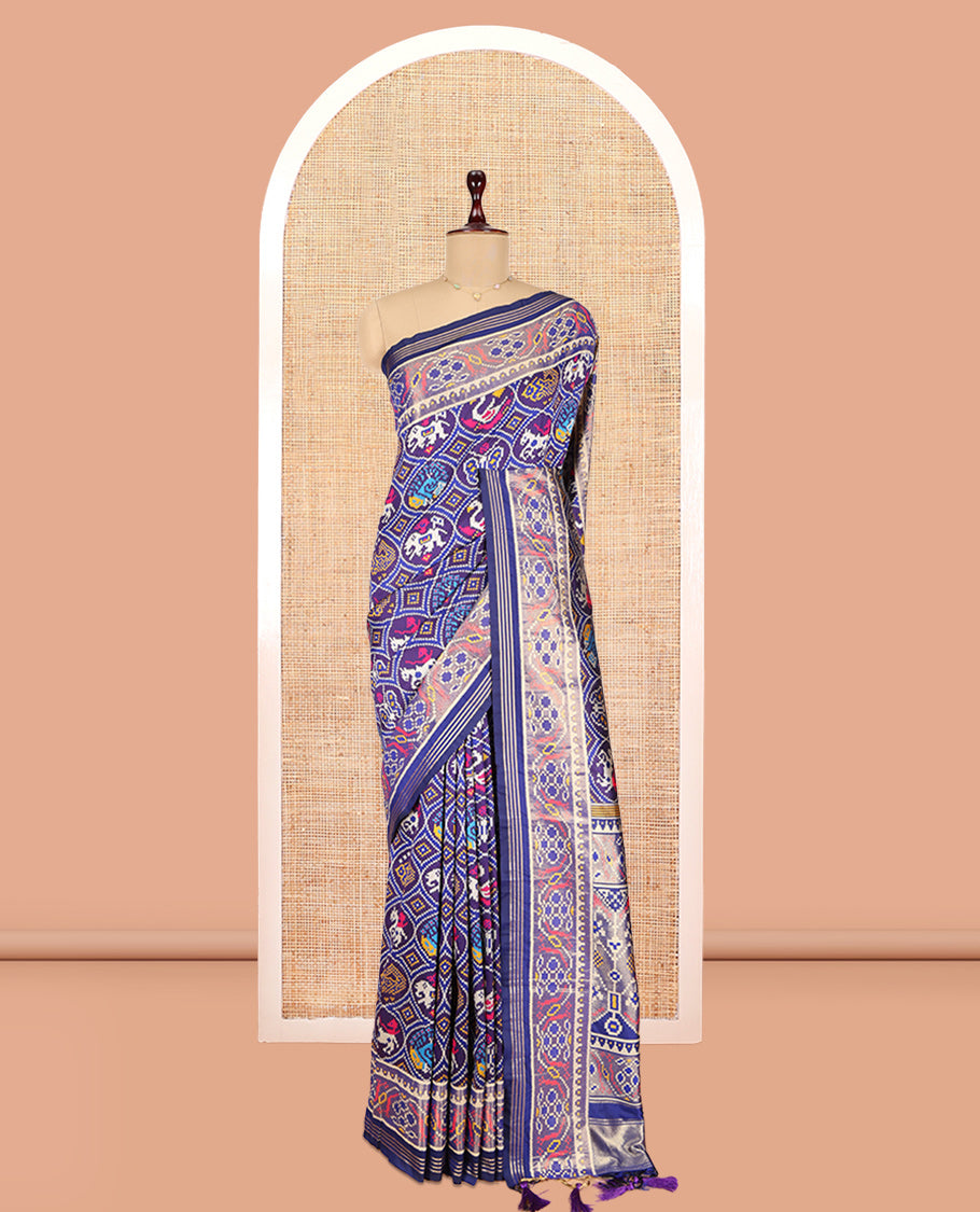 Navy Blue Fancy Patola Saree