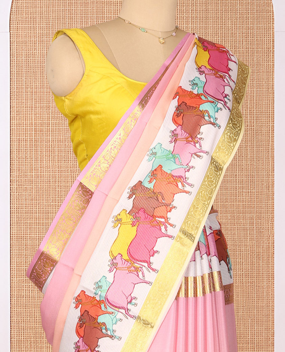 Pink Mysore Silk Saree