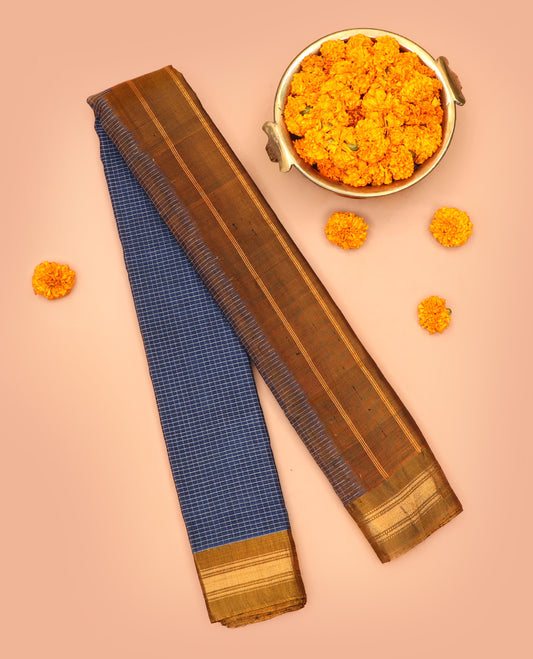 Blue Gadwal Cotton Saree