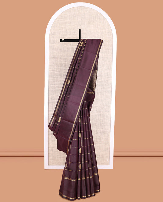 Brown Kanchipuram Chettinad Saree