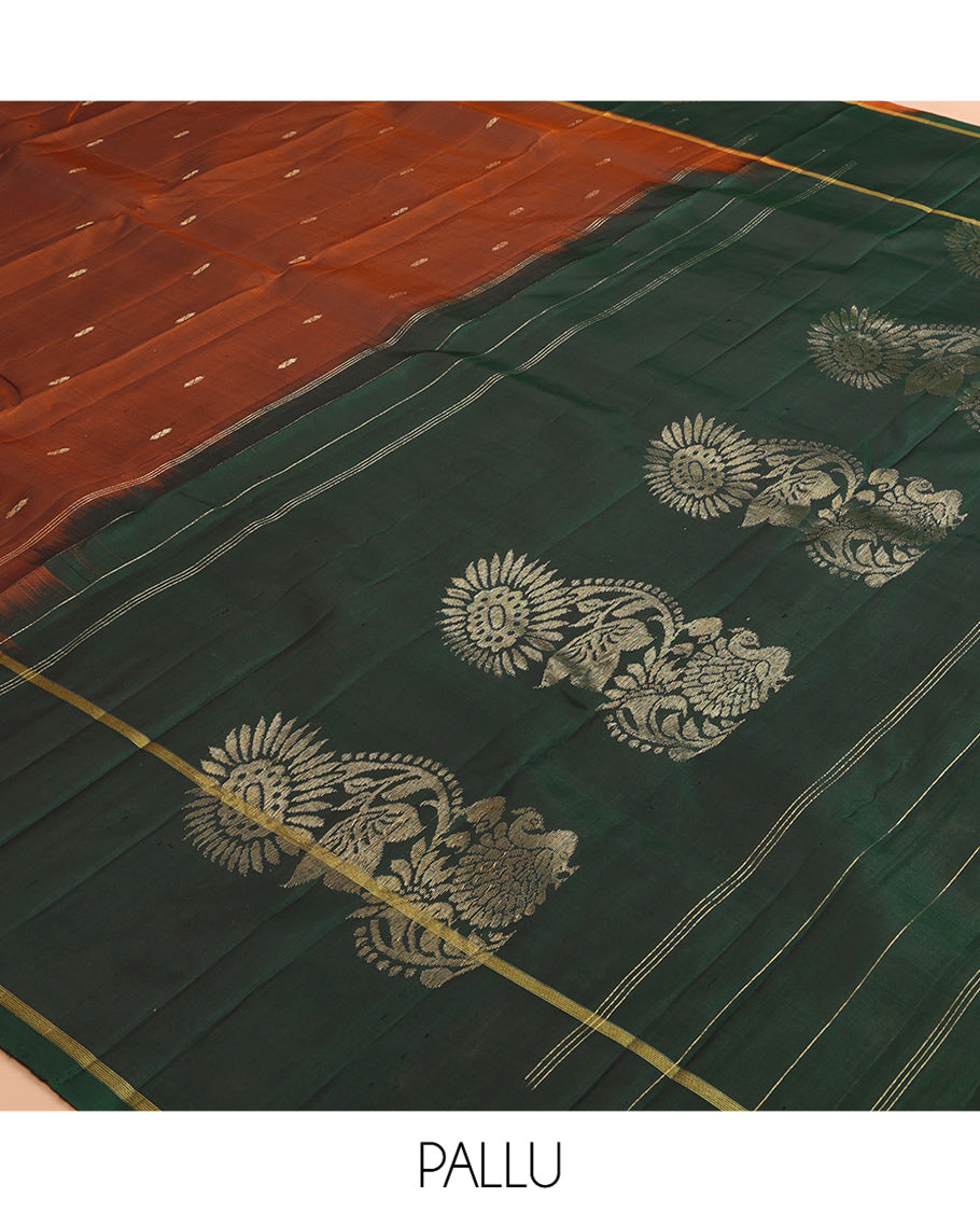 Rust Kanchipuram Silk Saree