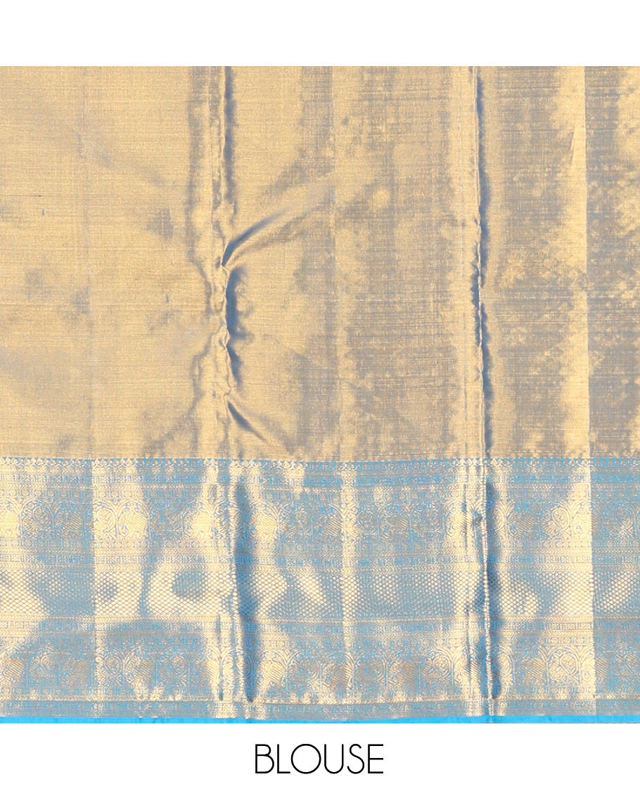 Blue Kanchipuram Tissue Silk Saree