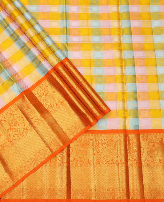 Multi-Color Pure Silk Pavadai Material Set