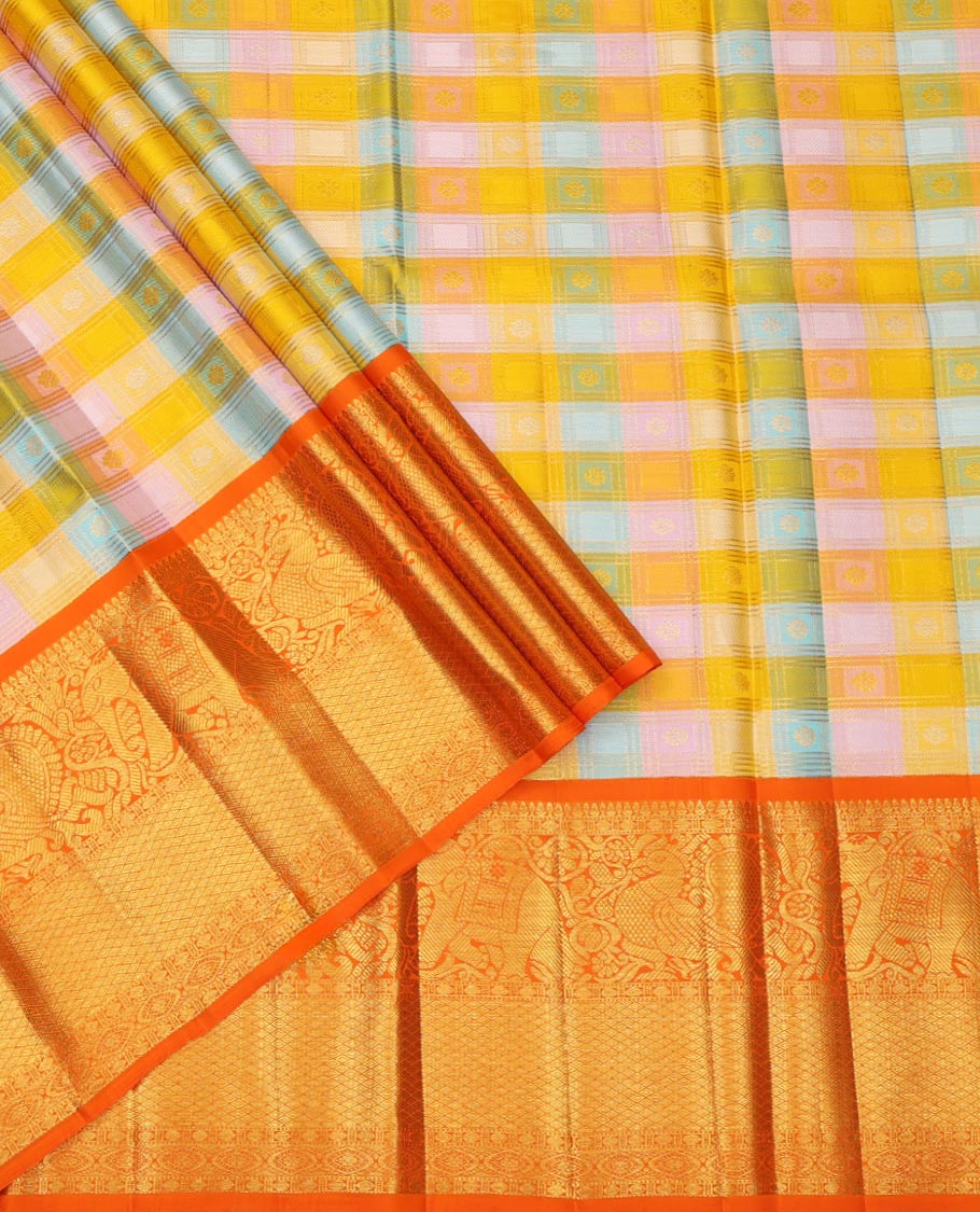 Multi-Color Pure Silk Pavadai Material Set