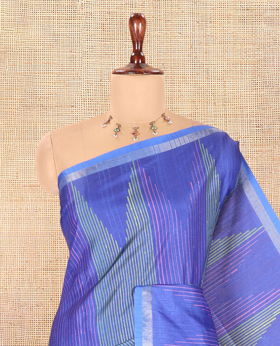 Royal Blue Manipuri Tussar Saree