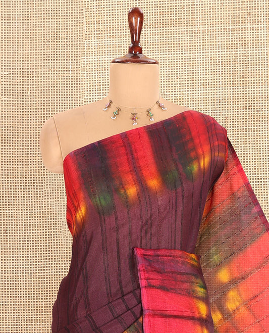 Purple Jute Cotton Saree