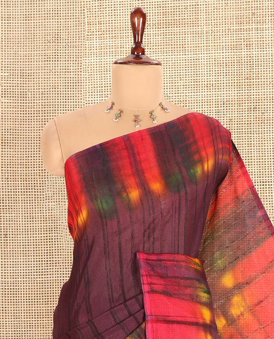 Purple Jute Cotton Saree