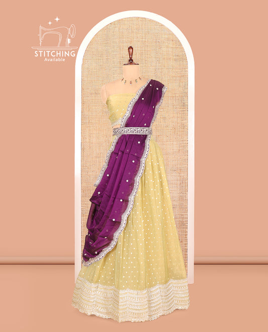 Pista Green Moss Organza Half-Saree