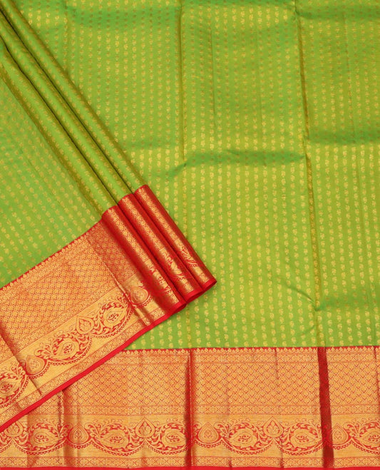 Green Pure Silk Half-Saree
