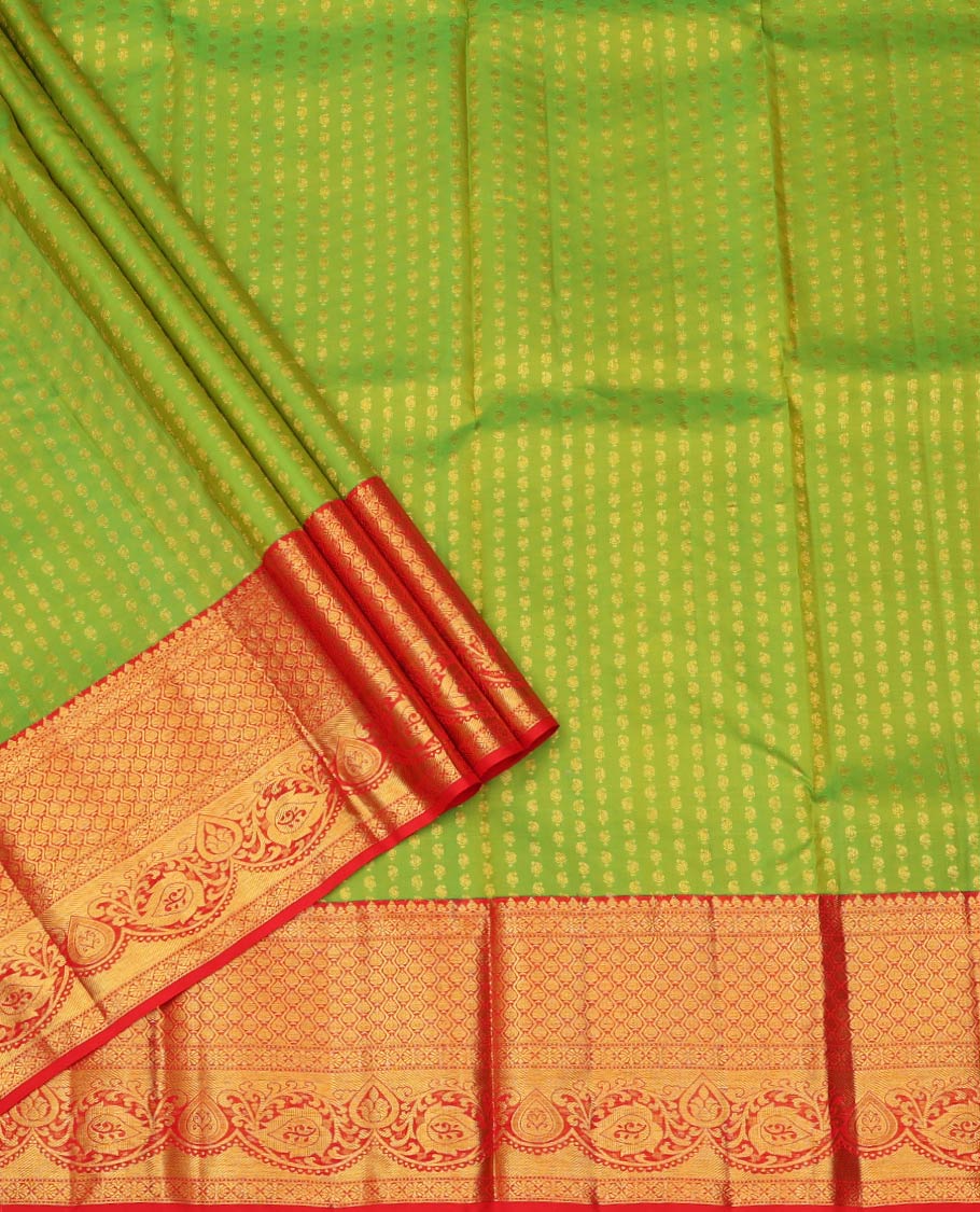 Green Pure Silk Half-Saree