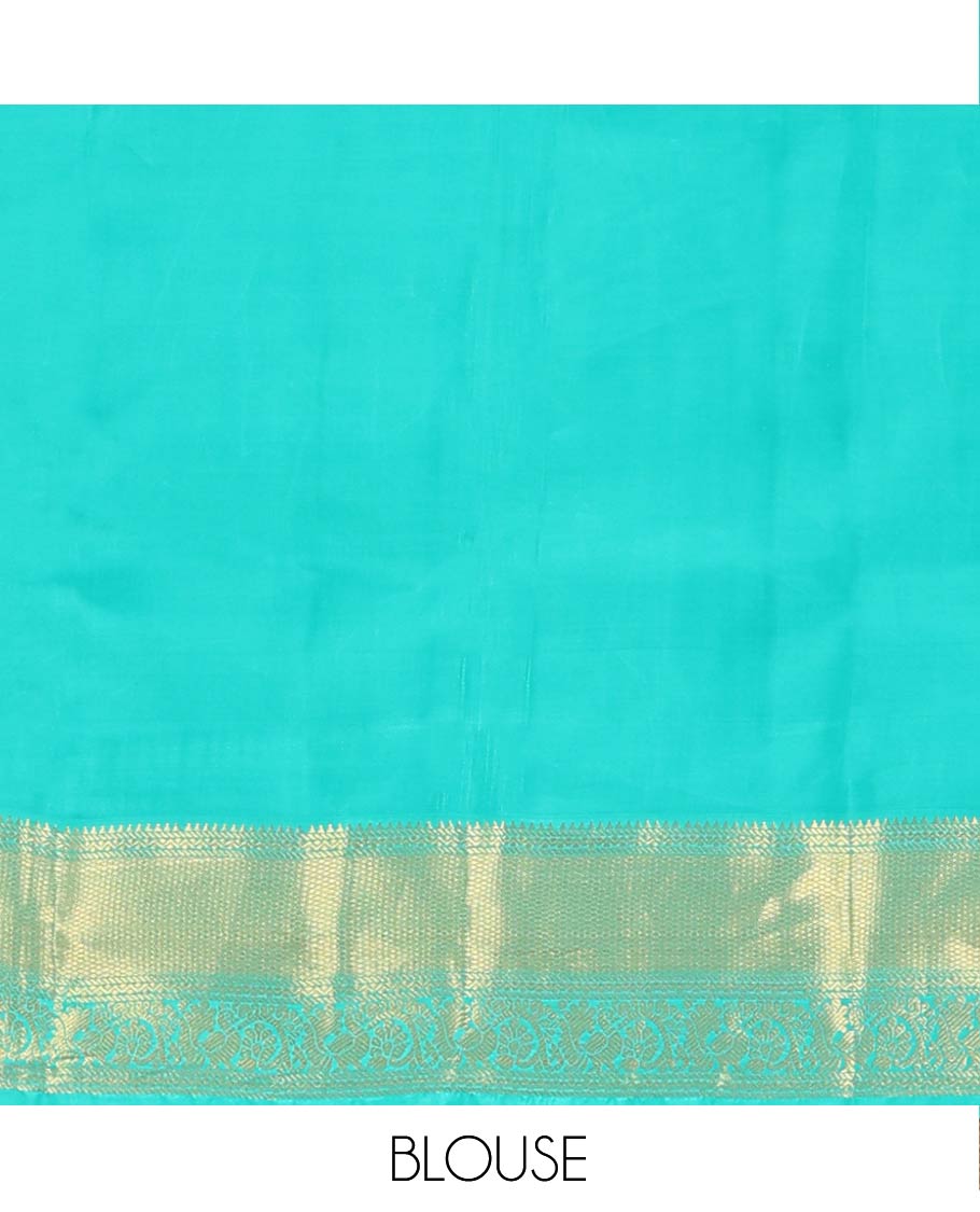 Red Vasundhara Lite Silk Mix Saree Gracefully Embellished with Zari Buttas and Stripes, Complemented with a Contrast Border Featuring Rekku, Banaras, Neli, Mayil Kann, Kodi Visiry, and Mayil Designs, Intricately Decked Up Pallu, and a Contrast Blouse