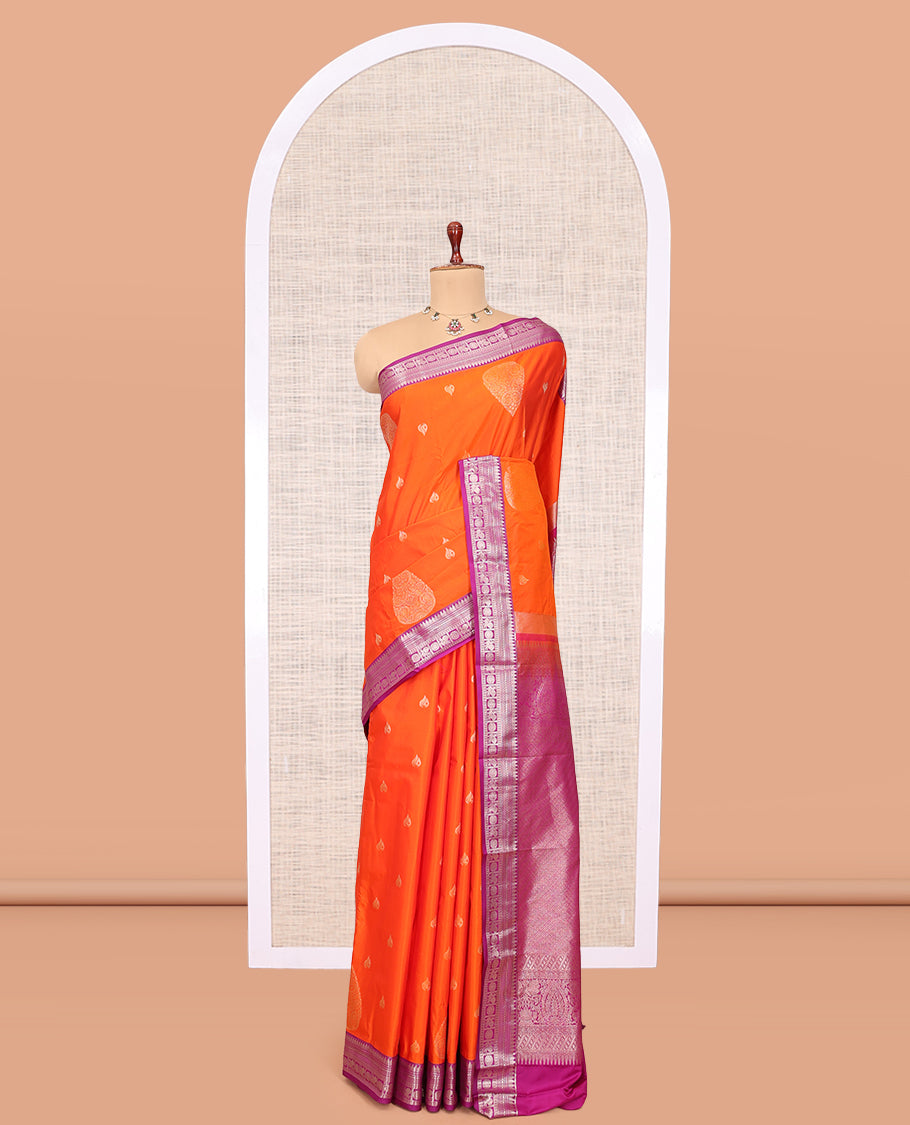 Orange Budget Silk Saree