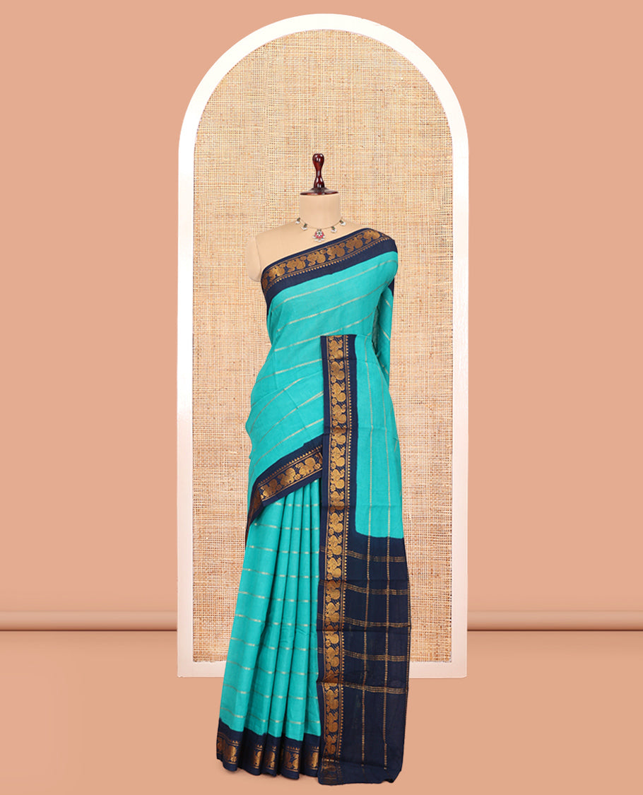 Blue Sungudi Cotton Saree