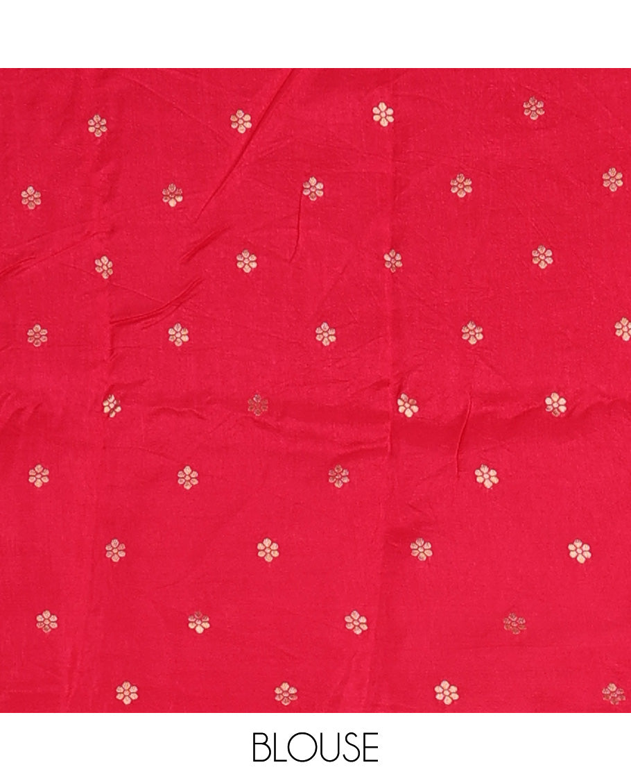 Dazzling white sparsely checked silk saree, traditional zari border, and traditional pallu of paisleys