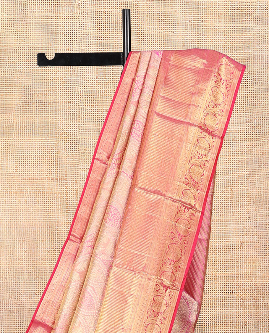 Pink Kanchipuram Tissue Silk Saree