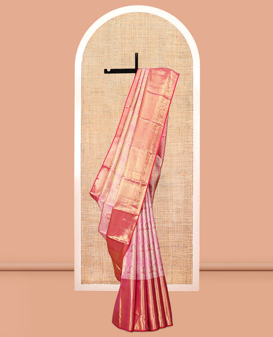 Pink Kanchipuram Tissue Silk Saree
