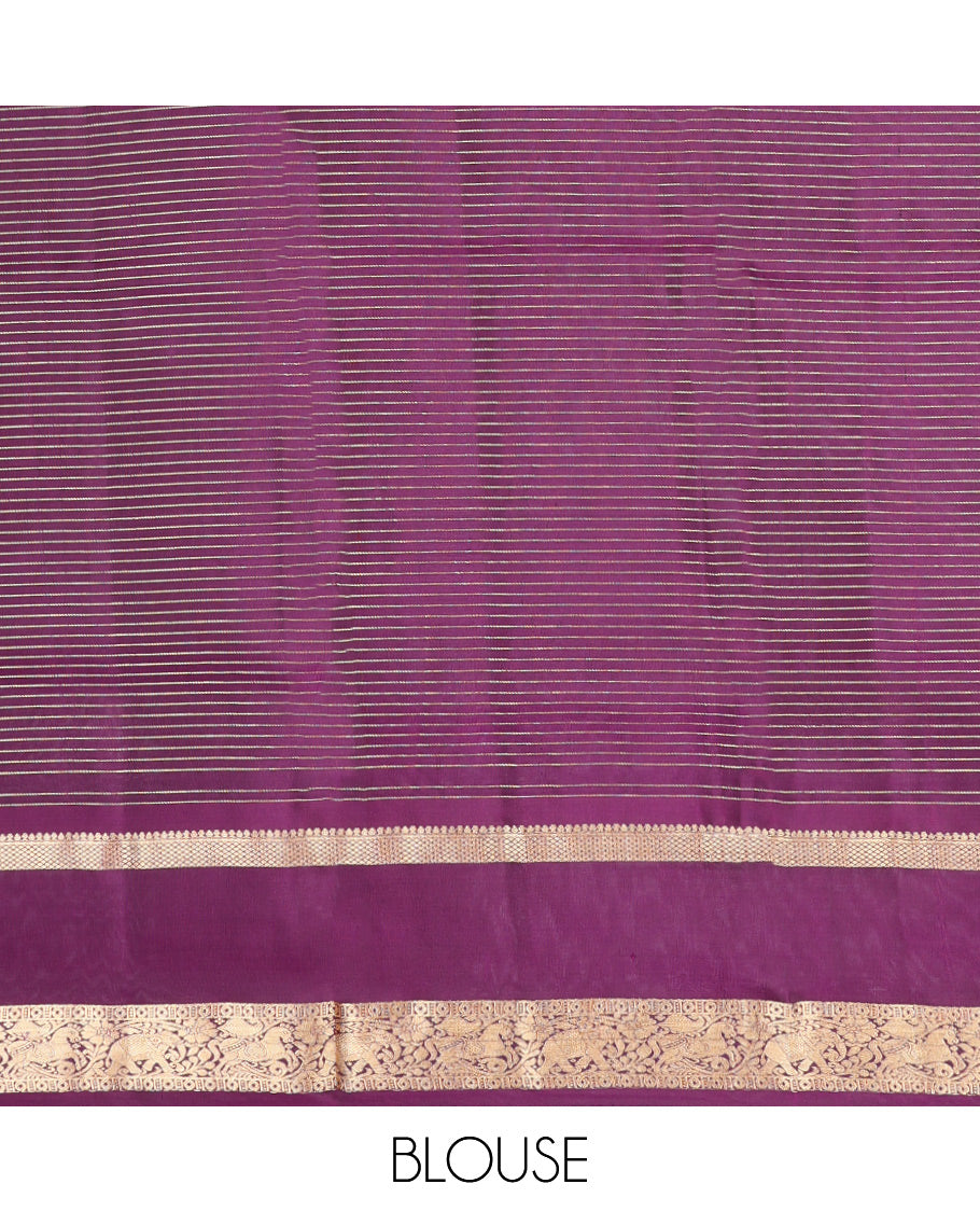 Orange Mayuri Lite Silk Mix Saree