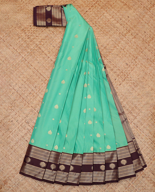 Turquoise Budget Silk Saree