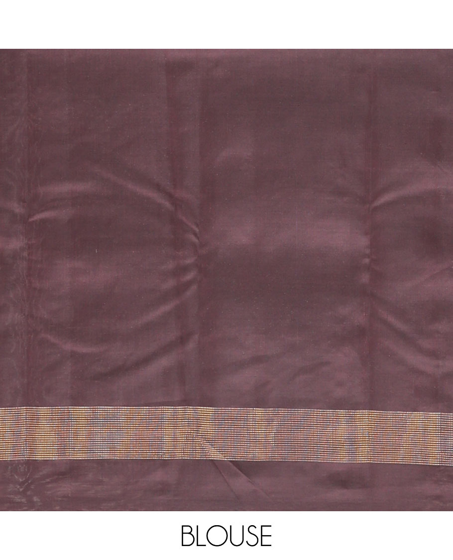 Mehendi green zari buttas Vasundhara silk mix saree, contrast zari design border & geometric patterned pallu