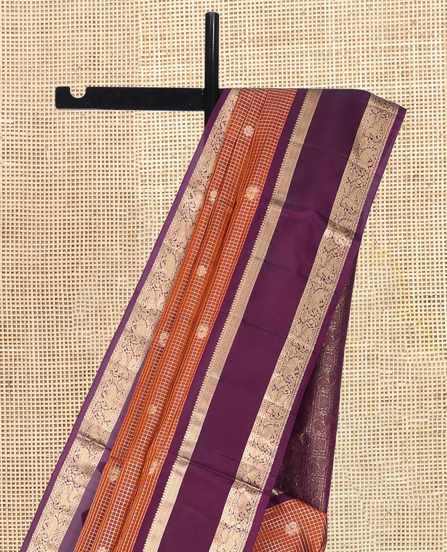 Orange Mayuri Lite Silk Mix Saree