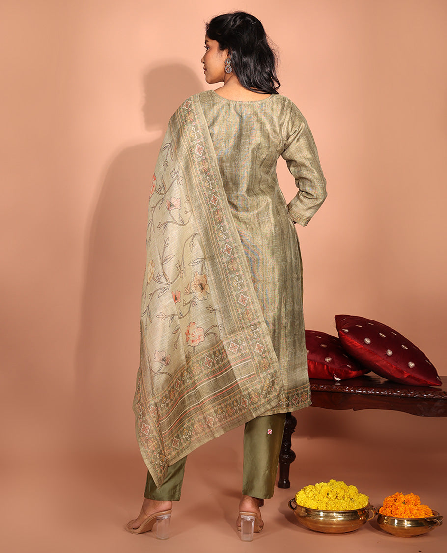 Green Tissue Readymade Suit