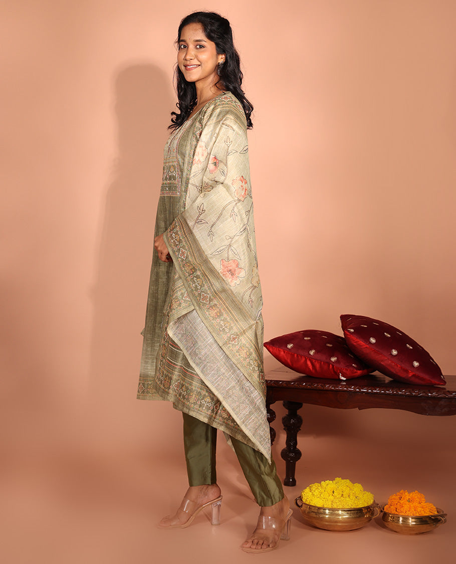 Green Tissue Readymade Suit