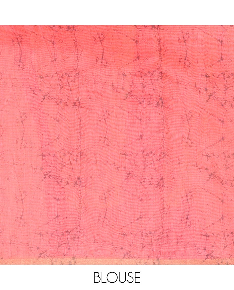 Yellow and black batik print and leaf vine printed linen saree, zari piping border, printed pallu, and a contrast batik printed blouse