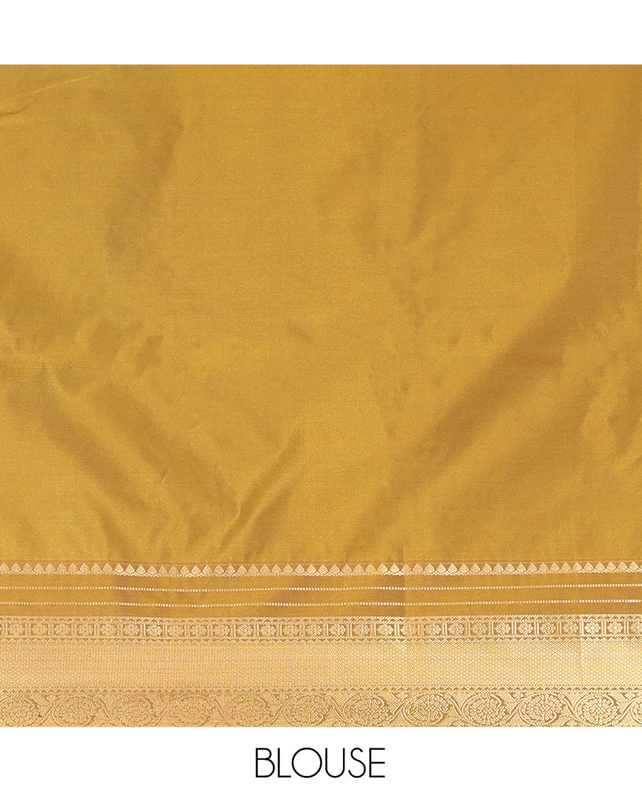 Grey Contrast Zari Border Budget Silk Saree
