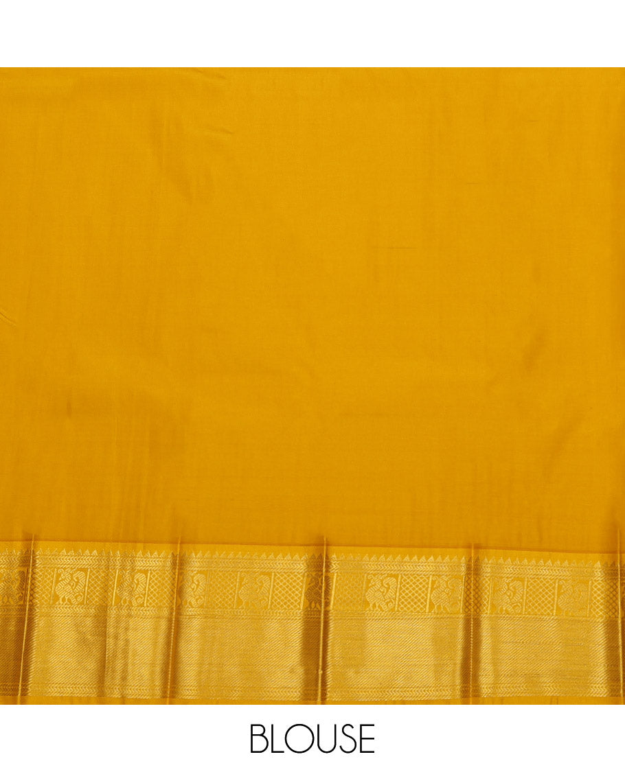 Violet Budget Silk Saree, Elegantly Framed with Zari Butta Enclosed Checks on Its Body, Complemented by a Contrast Traditional Zari Border, Sparsely Woven Pallu, and Paired with a Contrast Blouse