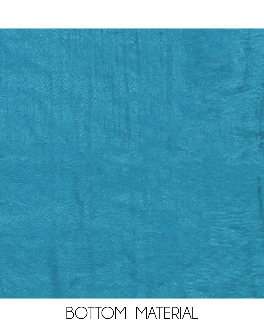 Cream-Blue Tissue Material Chudidar Set