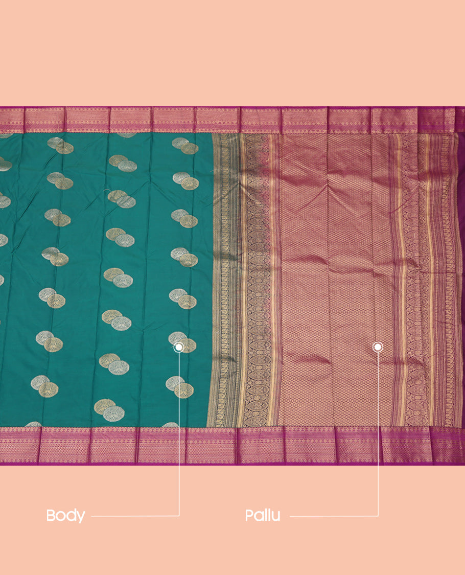 Green Decorated With Zari Butta Budget Silk Saree