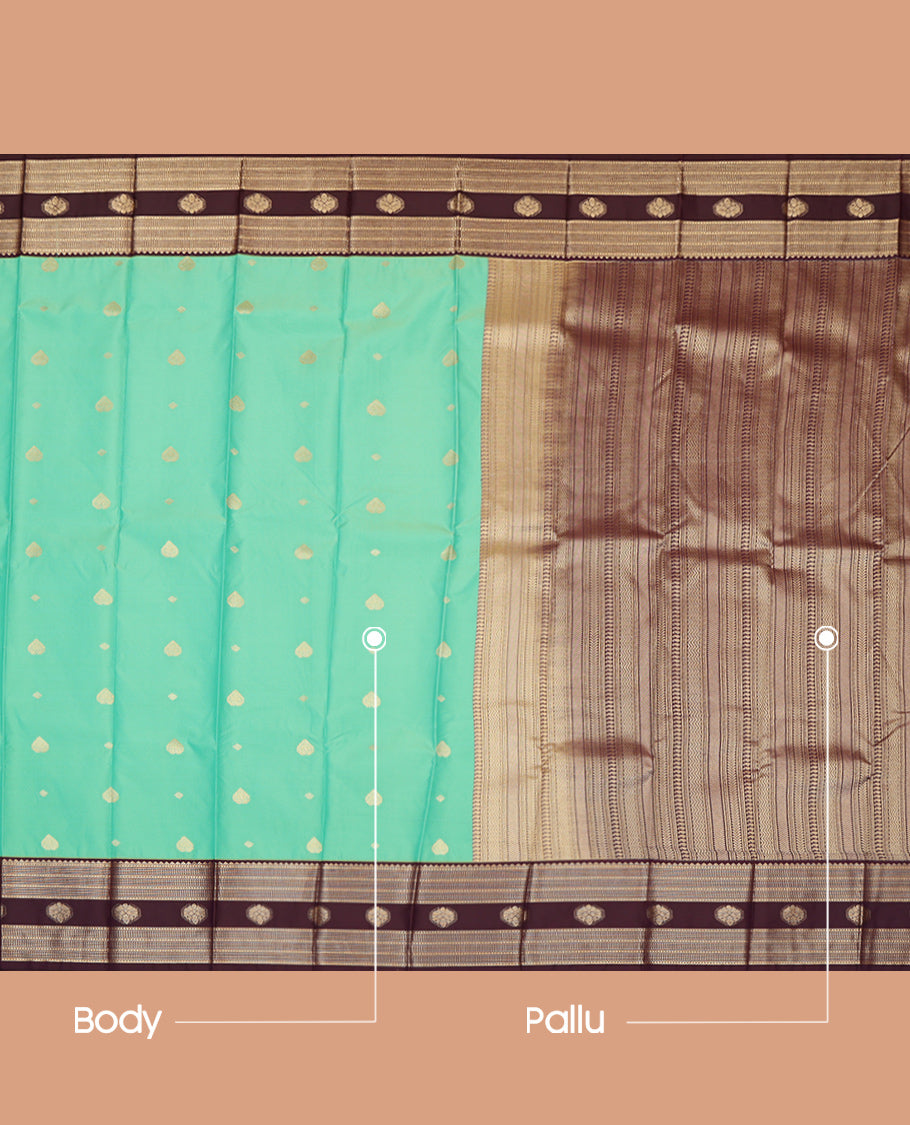 Turquoise Budget Silk Saree