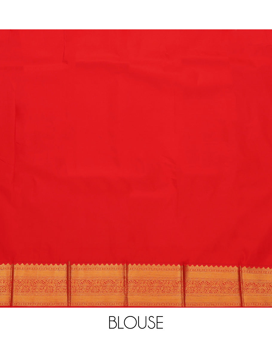 Blue Budget Silk Saree, Sparsely Woven with Zari Buttas and Stripes, a Contrast Traditional Zari Border, Grand Pallu, and a Contrast Blouse