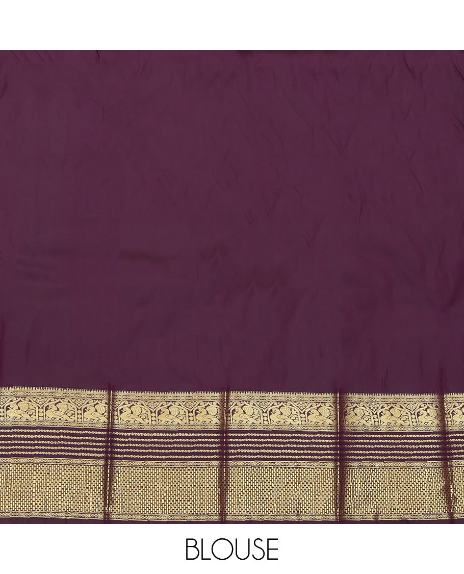 Brown Traditional Zari Design Budget Silk Saree