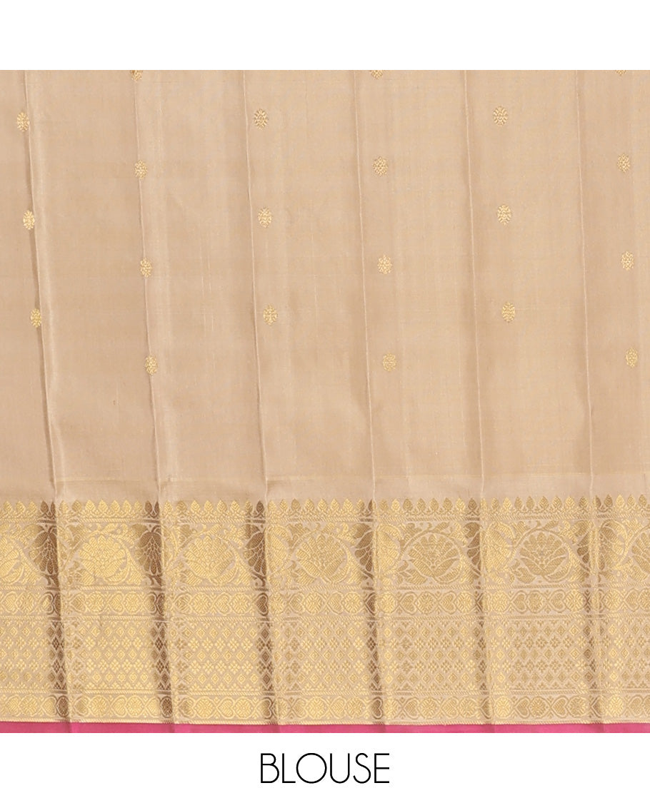 Red-Orange Gadwal Silk Saree