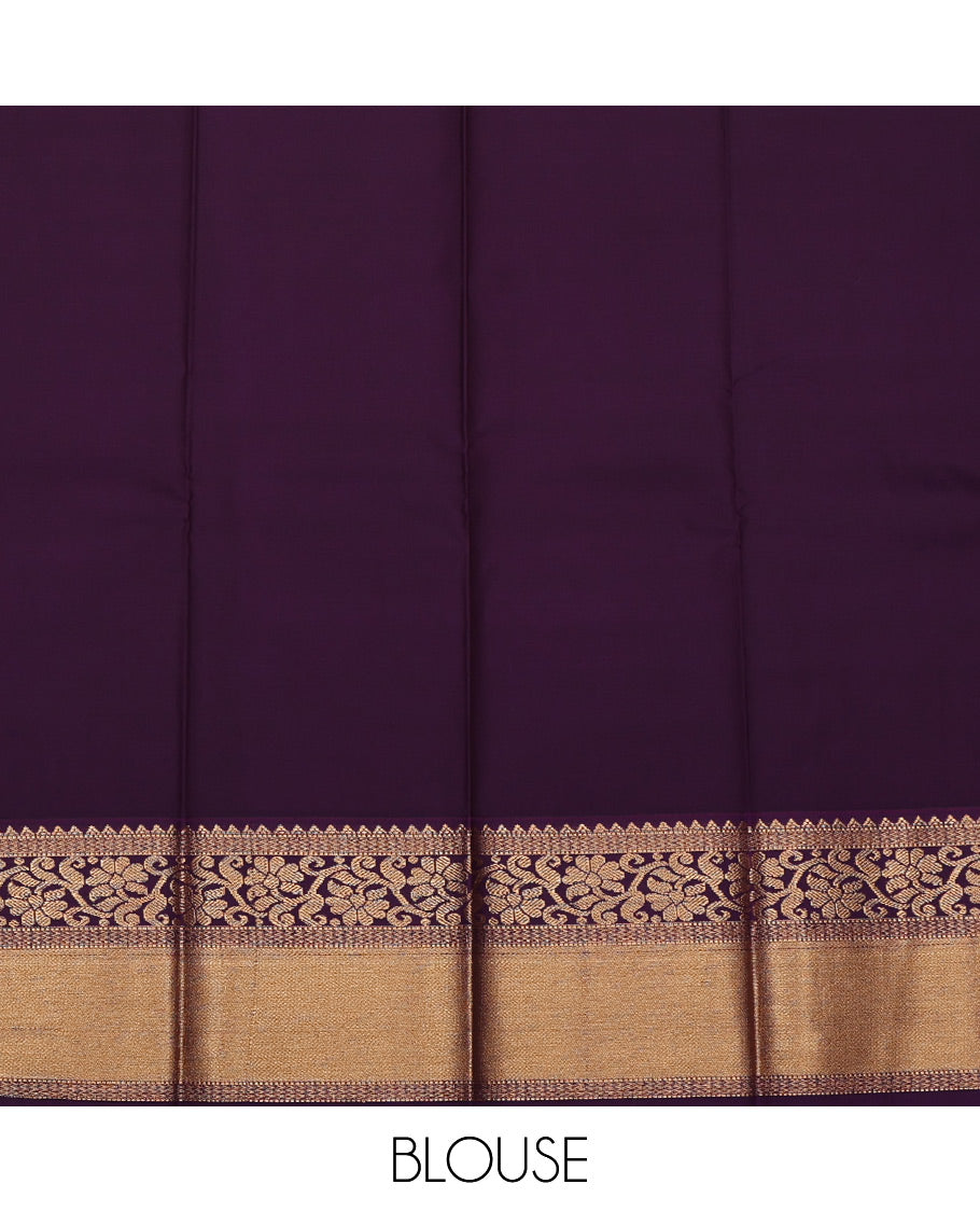 Green Budget Silk Saree, Detailed with Zari Buttas All Over Its Body, Complemented by a Contrast Traditional Zari Design Border, Grand Jaal Pallu, and Paired with a Contrast Blouse